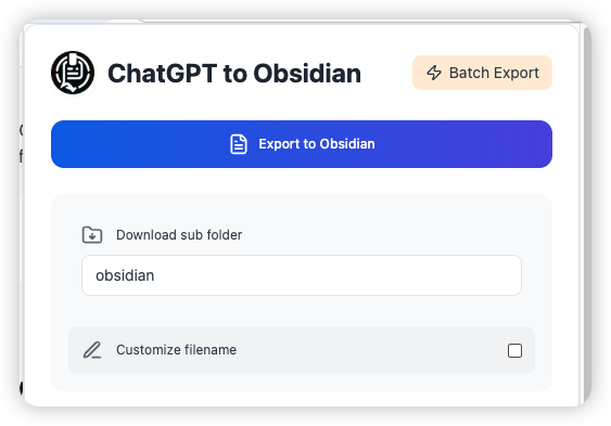 One-Click Export