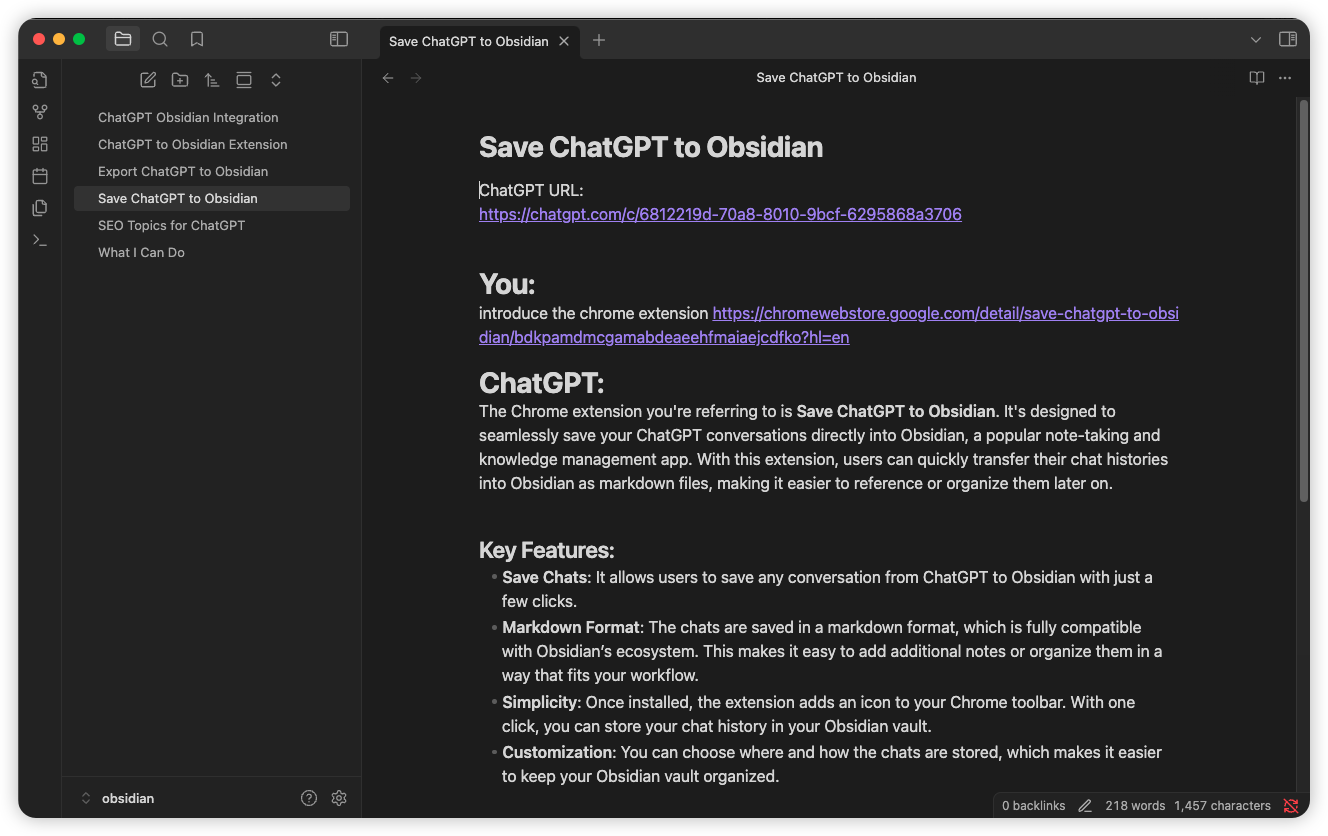 Obsidian Integration